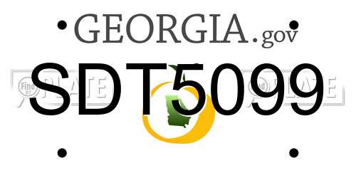 SDT5099 Georgia License Plate