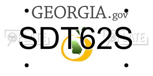 SDT62S Georgia License Plate