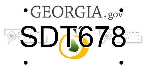 SDT678 Georgia License Plate