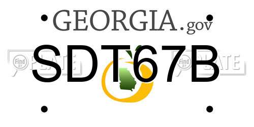 SDT67B Georgia License Plate