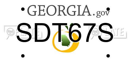 SDT67S Georgia License Plate