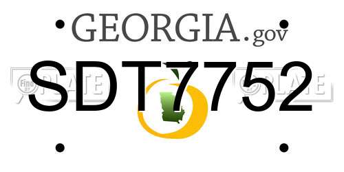 SDT7752 Georgia License Plate