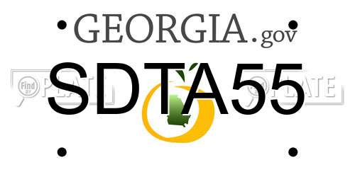 SDTA55 Georgia License Plate