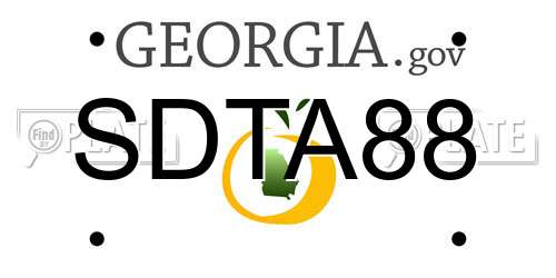 SDTA88 Georgia License Plate