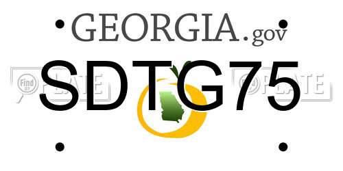 SDTG75 Georgia License Plate