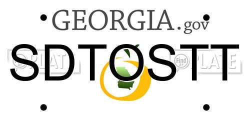 SDTOSTT Georgia License Plate