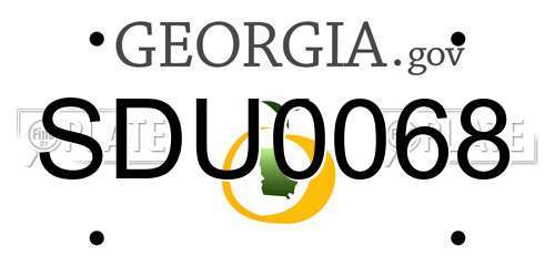 SDU0068 Georgia License Plate