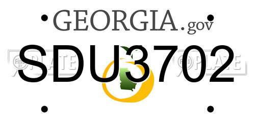 SDU3702 Georgia License Plate