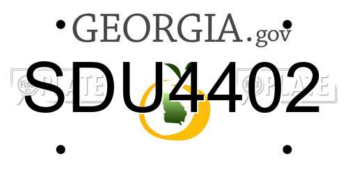 SDU4402 Georgia License Plate