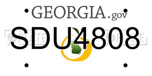 SDU4808 Georgia License Plate