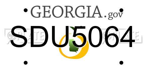 SDU5064 Georgia License Plate