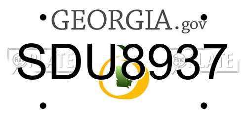 SDU8937 Georgia License Plate