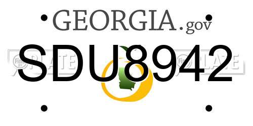 SDU8942 Georgia License Plate