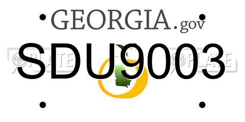 SDU9003 Georgia License Plate