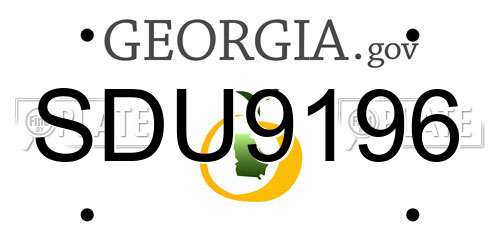 SDU9196 Georgia License Plate
