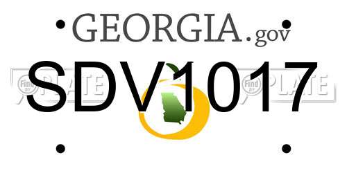 SDV1017 Georgia License Plate