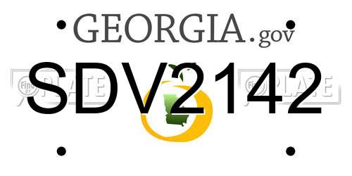 SDV2142 Georgia License Plate