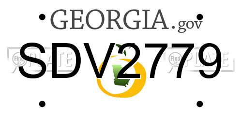 SDV2779 Georgia License Plate