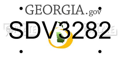 SDV3282 Georgia License Plate