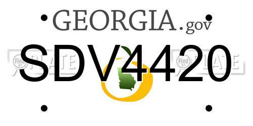 SDV4420 Georgia License Plate