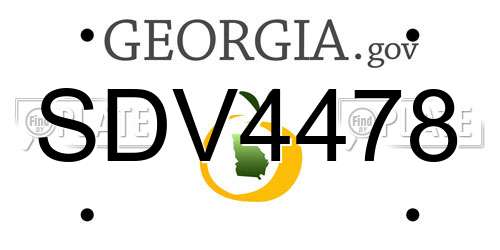 SDV4478 Georgia License Plate