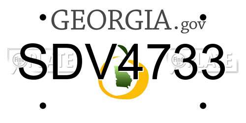 SDV4733 Georgia License Plate