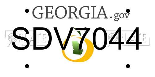 SDV7044 Georgia License Plate