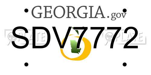 SDV7772 Georgia License Plate