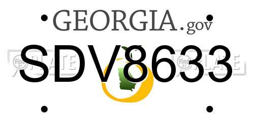 SDV8633 Georgia License Plate