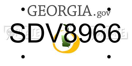 SDV8966 Georgia License Plate