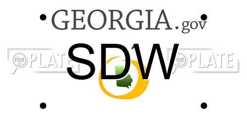 SDW Georgia License Plate