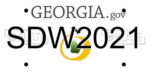 SDW2021 Georgia License Plate
