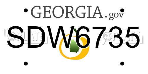 SDW6735 Georgia License Plate