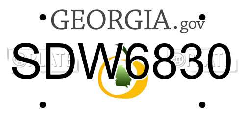 SDW6830 Georgia License Plate