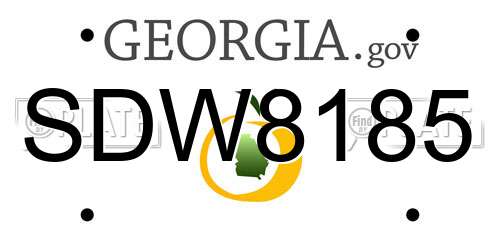 SDW8185 Georgia License Plate