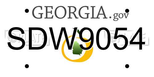 SDW9054 Georgia License Plate