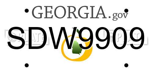 SDW9909 Georgia License Plate