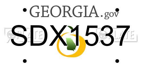 SDX1537 Georgia License Plate