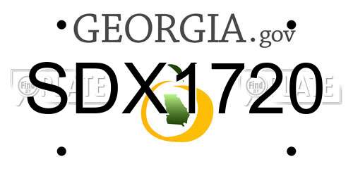 SDX1720 Georgia License Plate