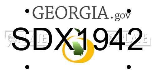 SDX1942 Georgia License Plate