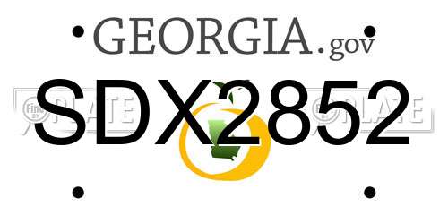 SDX2852 Georgia License Plate