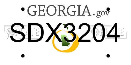 SDX3204 Georgia License Plate