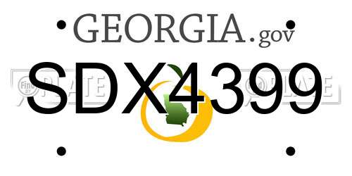 SDX4399 Georgia License Plate