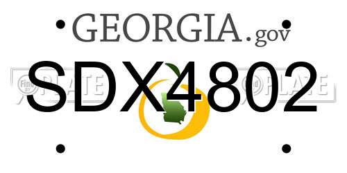 SDX4802 Georgia License Plate