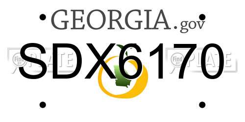 SDX6170 Georgia License Plate