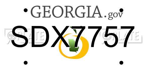 SDX7757 Georgia License Plate