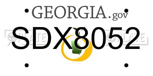 SDX8052 Georgia License Plate