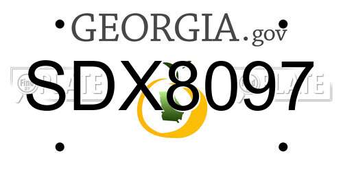 SDX8097 Georgia License Plate