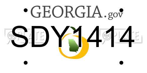SDY1414 Georgia License Plate