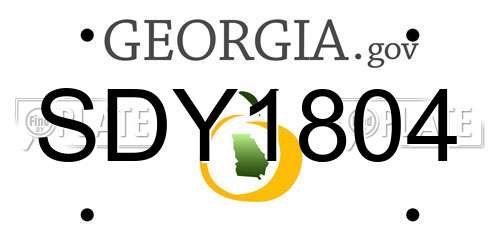 SDY1804 Georgia License Plate
